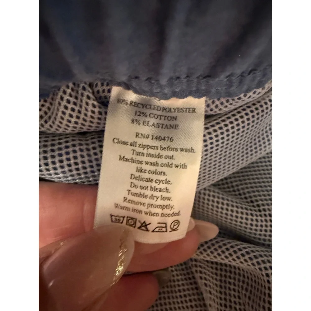 Faherty Swim Trunks Mens Small Blue‎ Colorblock Elastic Waist Board Shorts